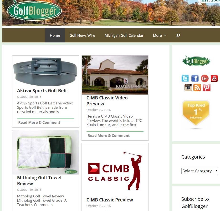 GolfBlogger Front With Plugin